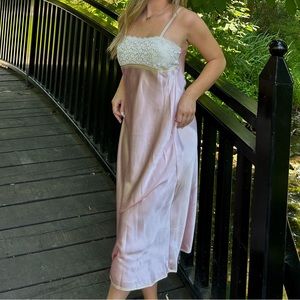 Pink slip silk dress